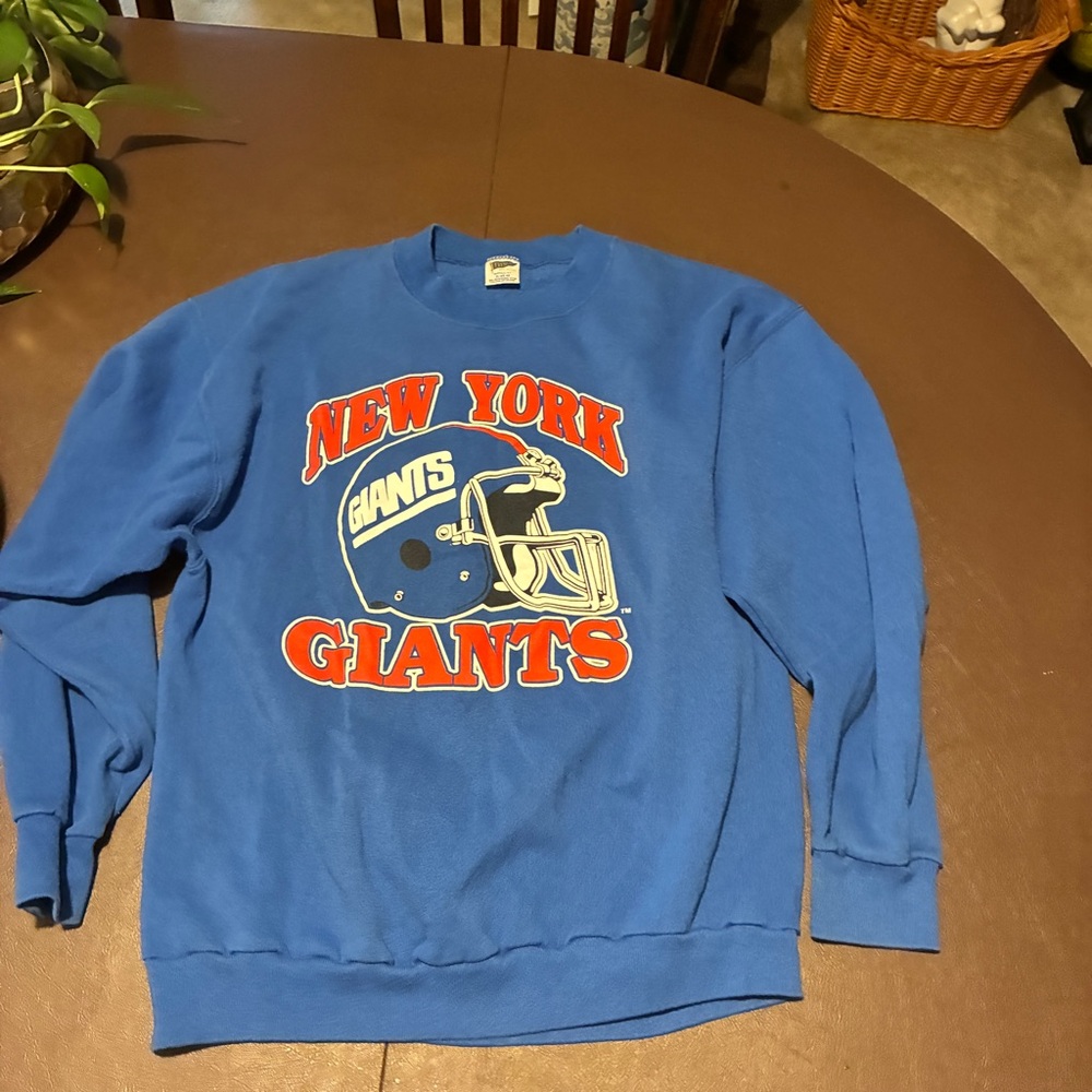 VTG 80s New York Giants NFL Helmet Big Graphic Crewneck Sweatshirt XL